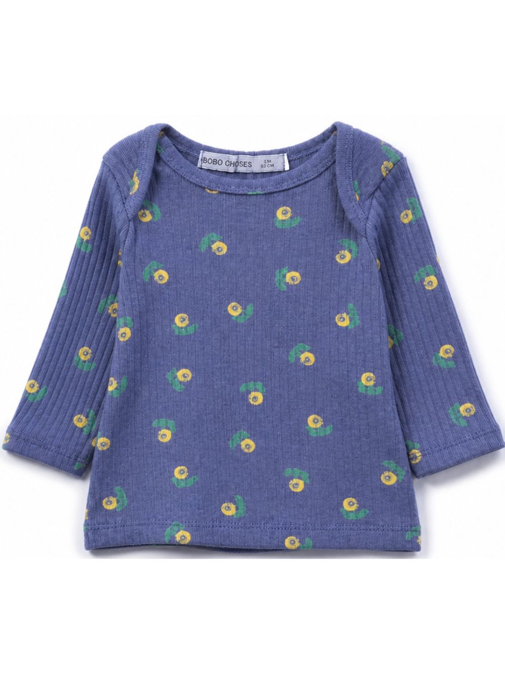 T-shirt per neonata Bobo Choses Kids blu con texture a coste B226AB008 511 BOBO CHOSES KIDS