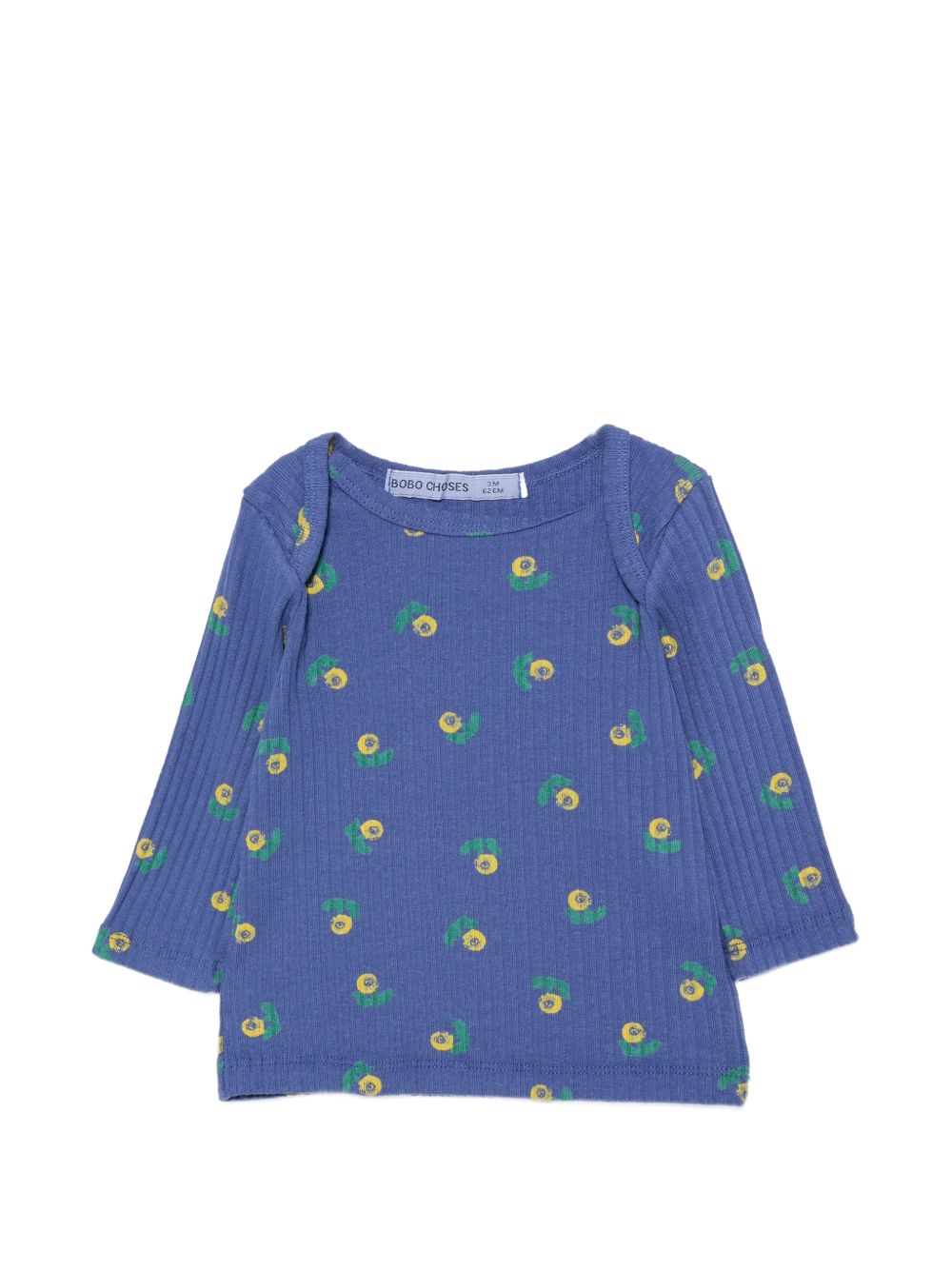 T-shirt per neonata Bobo Choses Kids blu con texture a coste B226AB008 511 BOBO CHOSES KIDS