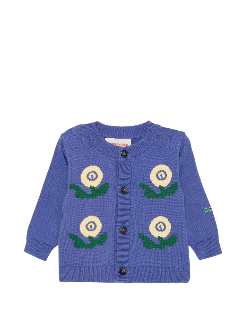 Cardigan per neonati Bobo Choses Kids viola con decorazioni floreali ricamate B226AB025 511 BOBO CHOSES KIDS