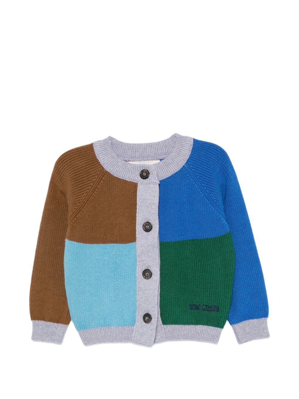 Cardigan per bambino Bobo Chose Kids multicolore maniche raglan a blocchi colorati B226AB026 991 BOBO CHOSES KIDS