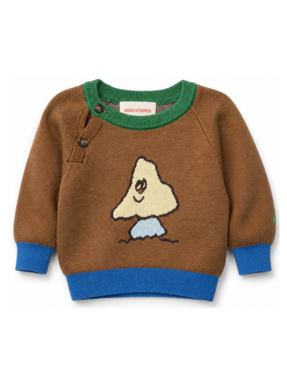 Maglione per neonato Bobo Choses Kids marrone a maniche lunghe raglan B226AB027 201 BOBO CHOSES KIDS