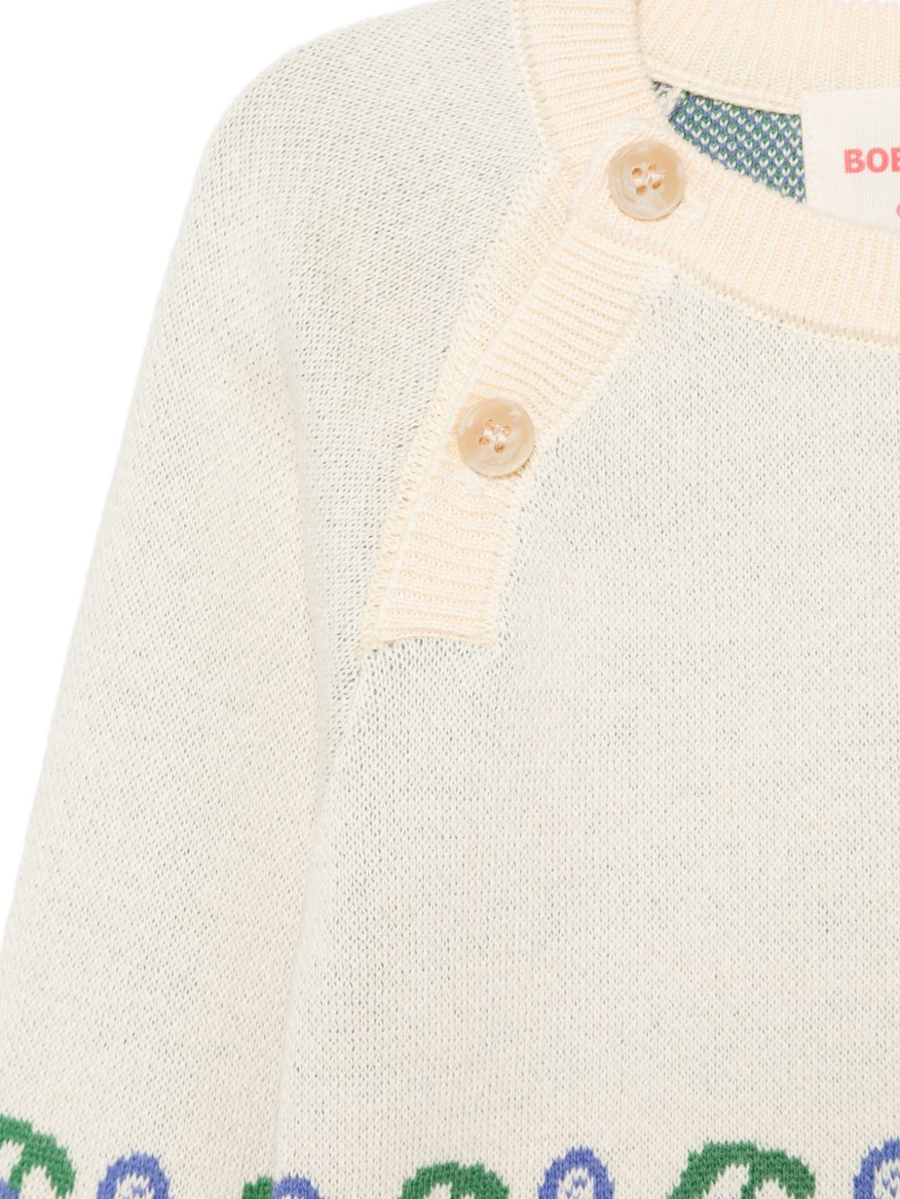 Maglione per neonato Bobo Choses Kids bianco con stampa floreale B226AB029 199 BOBO CHOSES KIDS