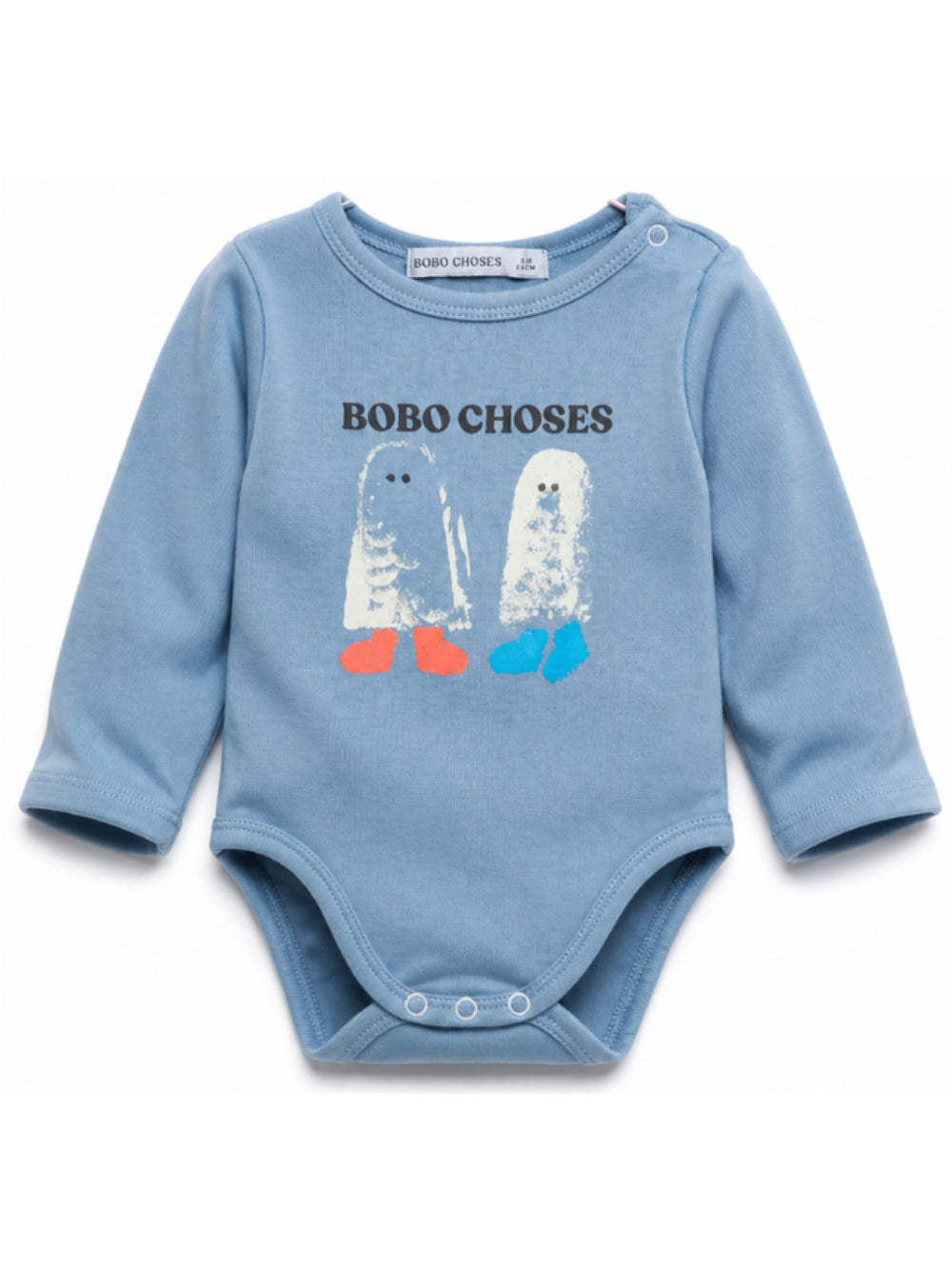 T-shirt per neonato Bobo Choses Kids azzurra con stampa grafica sul davanti B226AB036 451 BOBO CHOSES KIDS