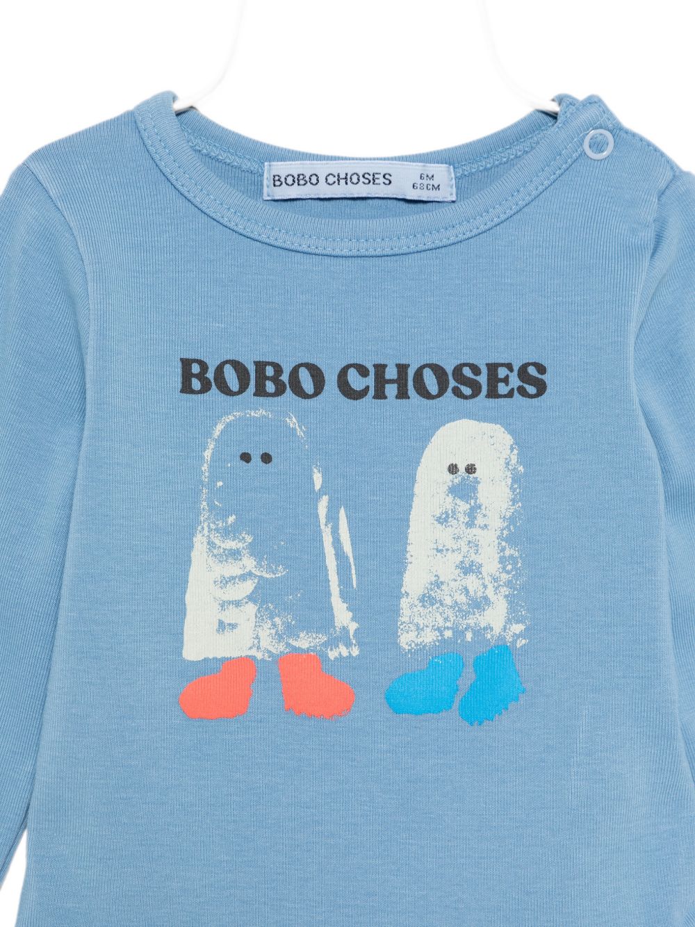 T-shirt per neonato Bobo Choses Kids azzurra con stampa grafica sul davanti B226AB036 451 BOBO CHOSES KIDS