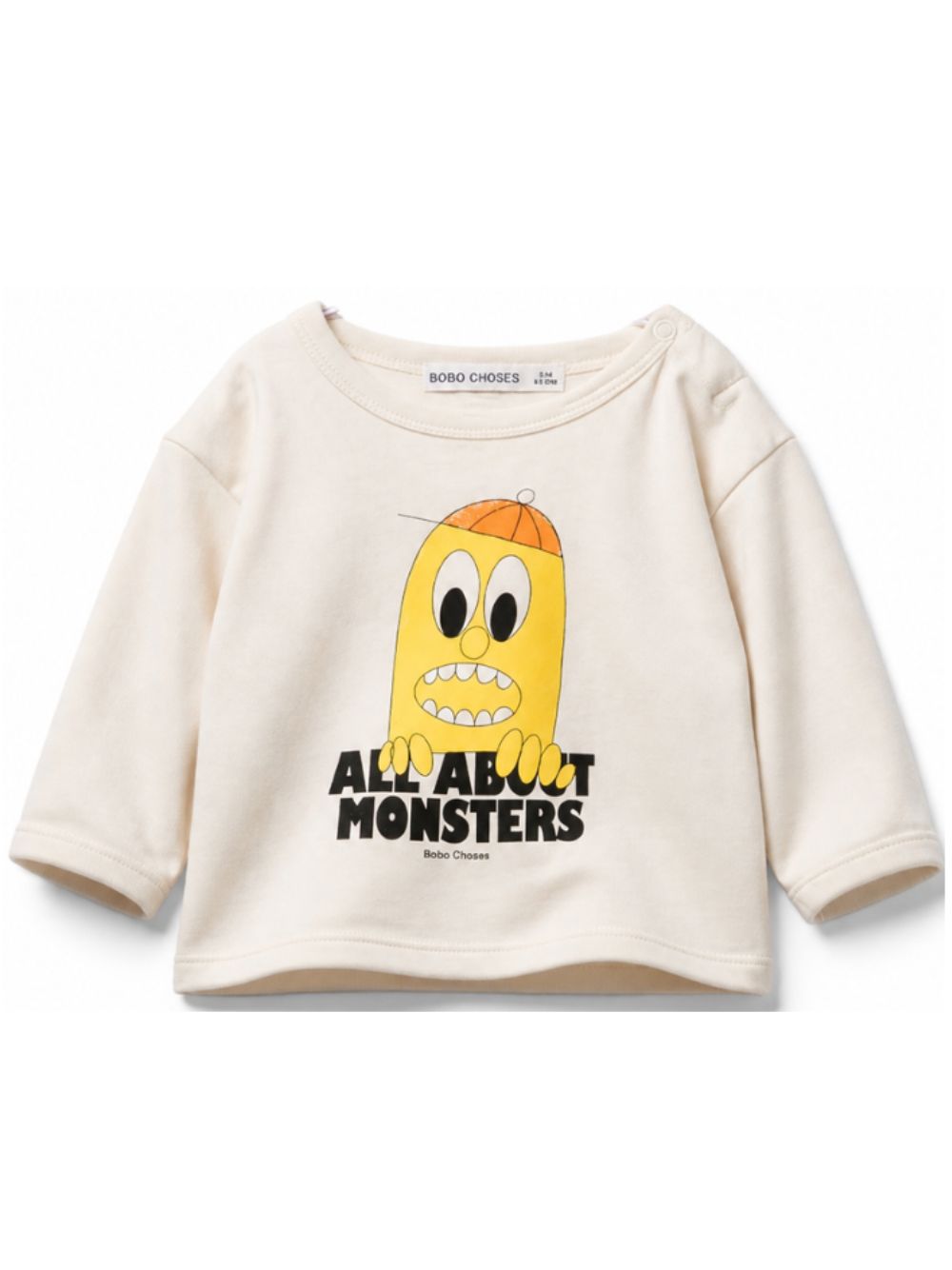 T-shirt per neonato Bobo Choses Kids beige con stampa grafica sul davanti B226AB042 199 BOBO CHOSES KIDS