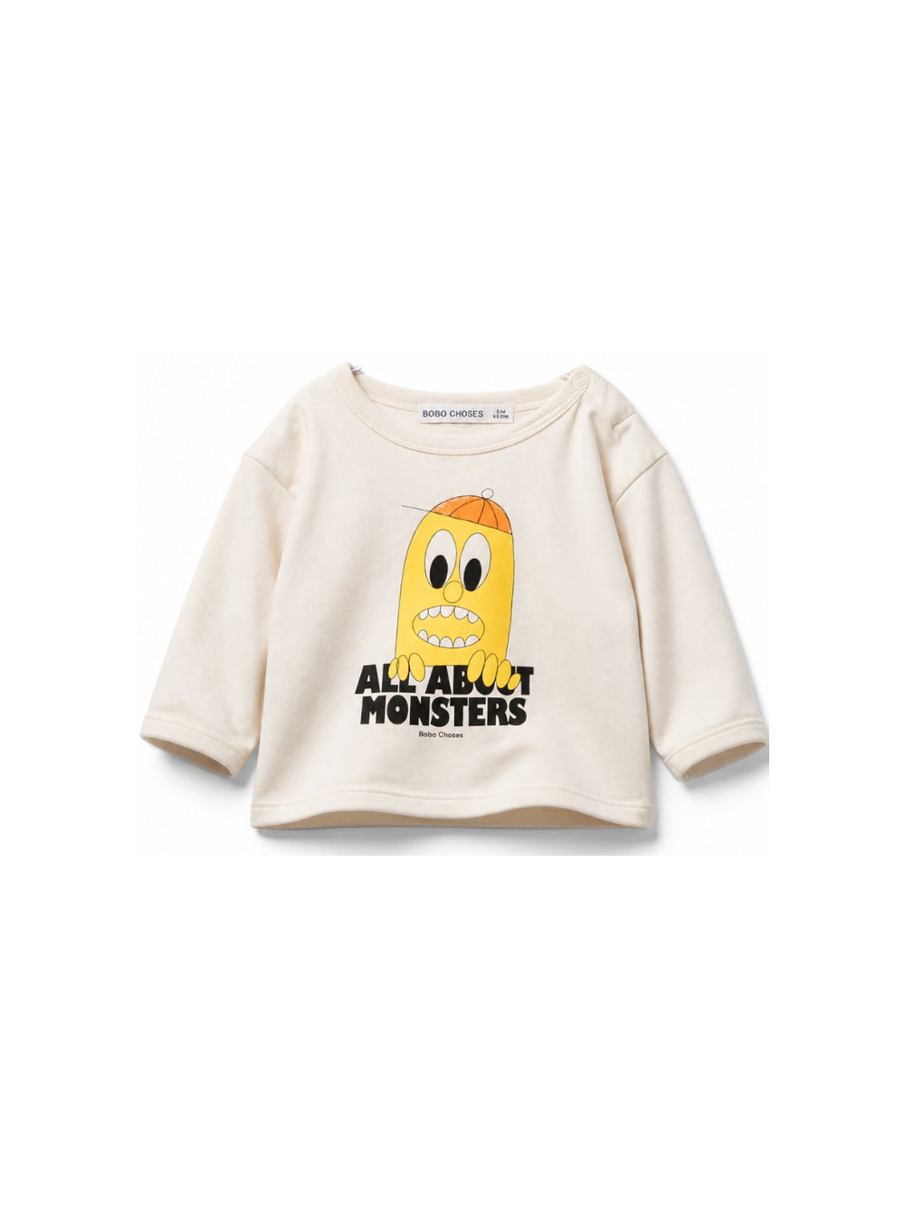 T-shirt per neonato Bobo Choses Kids beige con stampa grafica sul davanti B226AB042 199 BOBO CHOSES KIDS