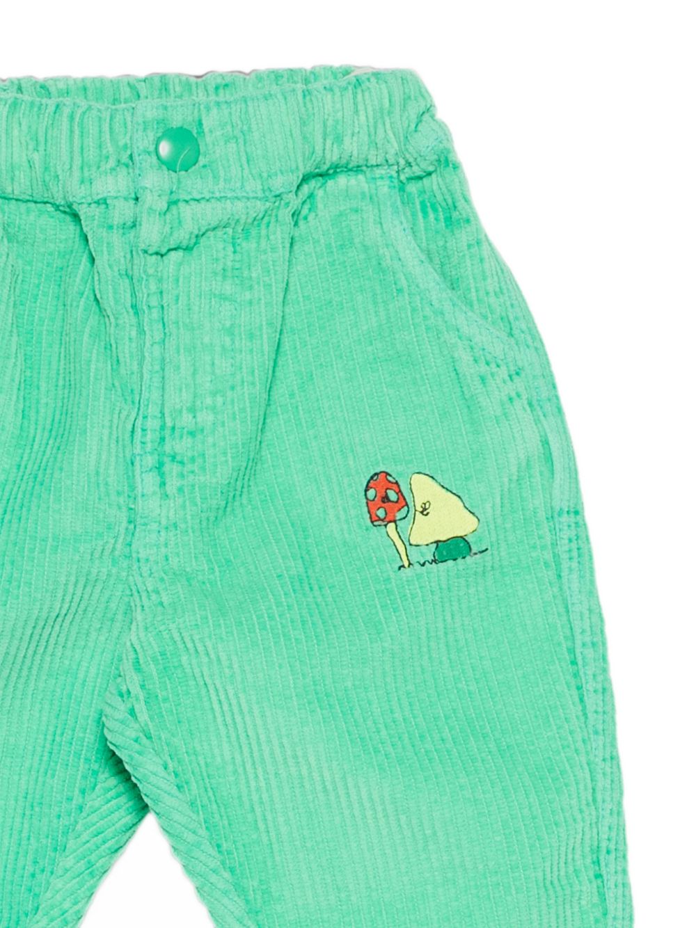 Pantaloni per neonato Bobo Choses Kids verde con ricamo a fungo B226AB078 311 BOBO CHOSES KIDS