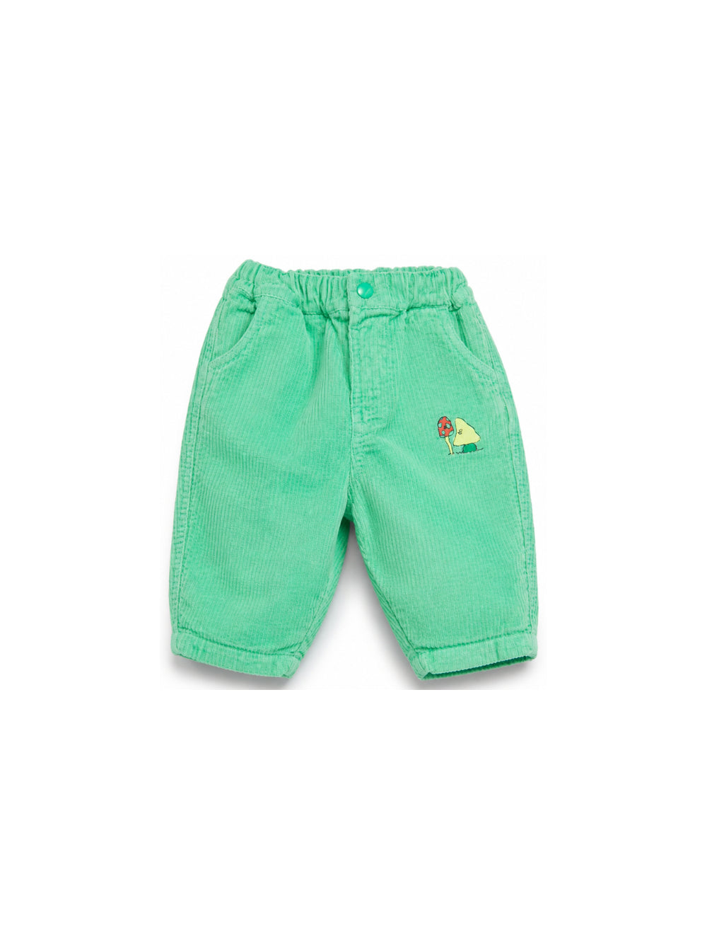 Pantaloni per neonato Bobo Choses Kids verde con ricamo a fungo B226AB078 311 BOBO CHOSES KIDS