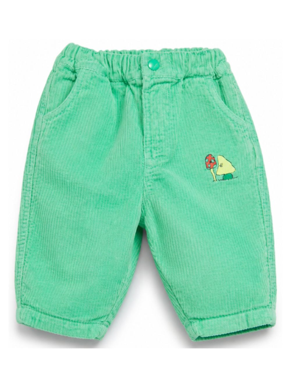 Pantaloni per neonato Bobo Choses Kids verde con ricamo a fungo B226AB078 311 BOBO CHOSES KIDS