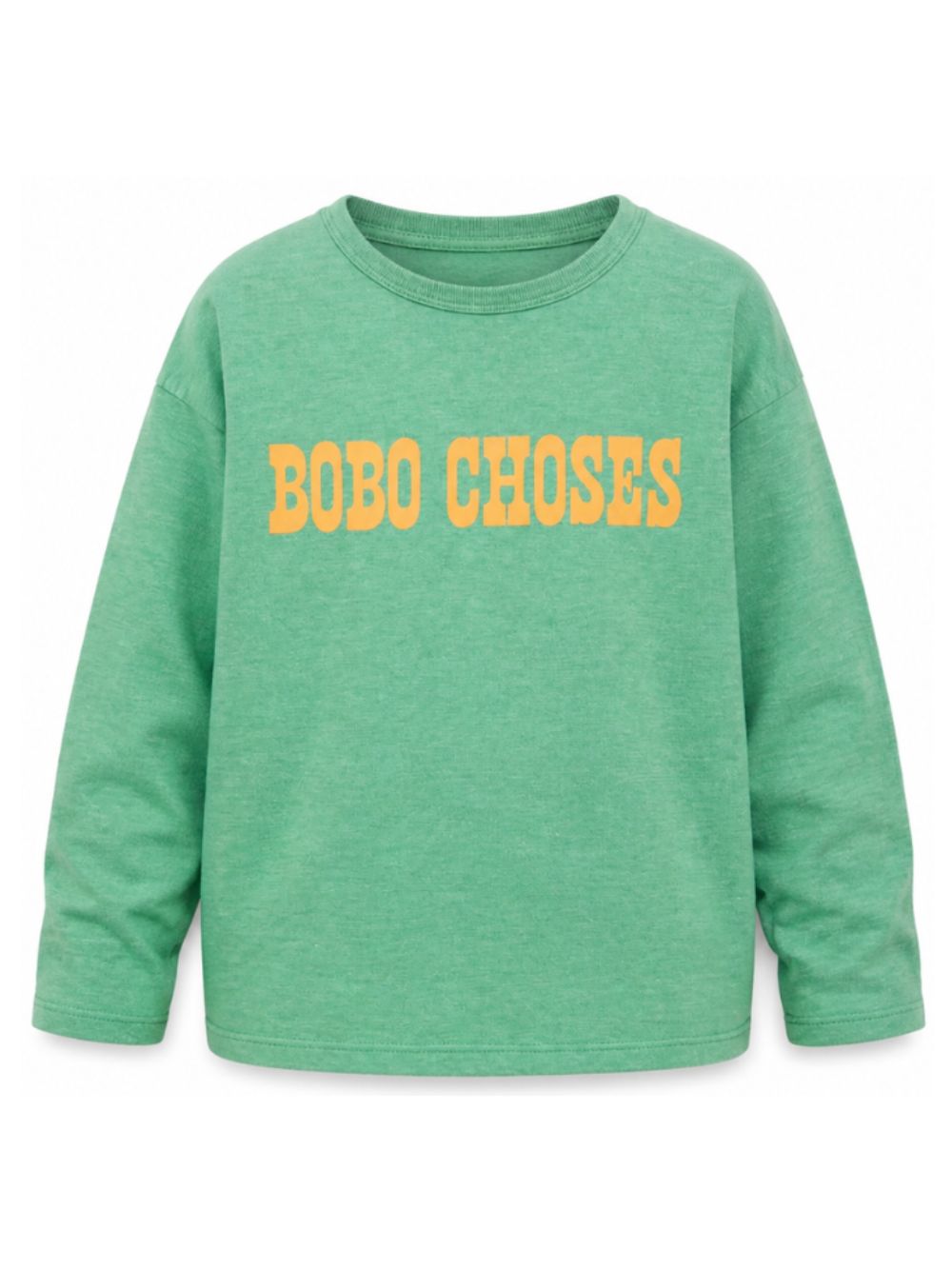 T-shirt per bambino Bobo Choses Kids verde con stampa logo sul davanti B226AC015 331 BOBO CHOSES KIDS