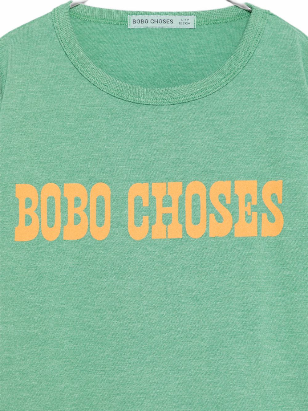 T-shirt per bambino Bobo Choses Kids verde con stampa logo sul davanti B226AC015 331 BOBO CHOSES KIDS