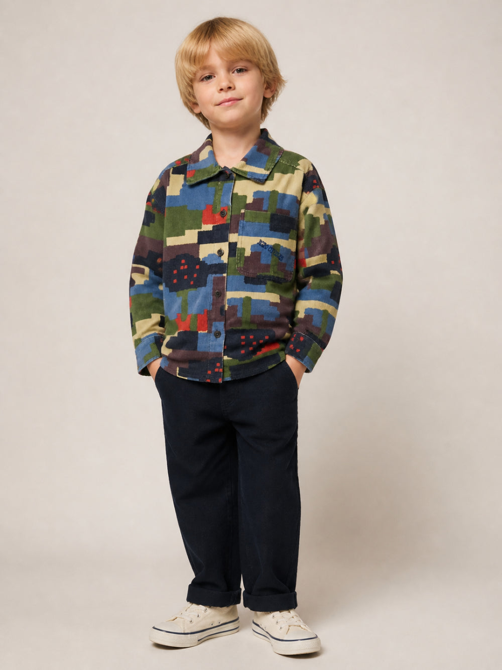 Camicia per bambino Bobo Chose Kids multicolor con stampa geometrica B226AC026 991 BOBO CHOSES KIDS