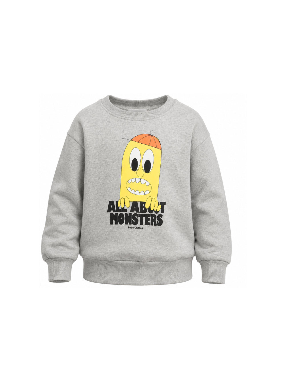 Felpa per bambino Bobo Choses Kids grigia con stampa grafica sul davanti B226AC027 051 BOBO CHOSES KIDS