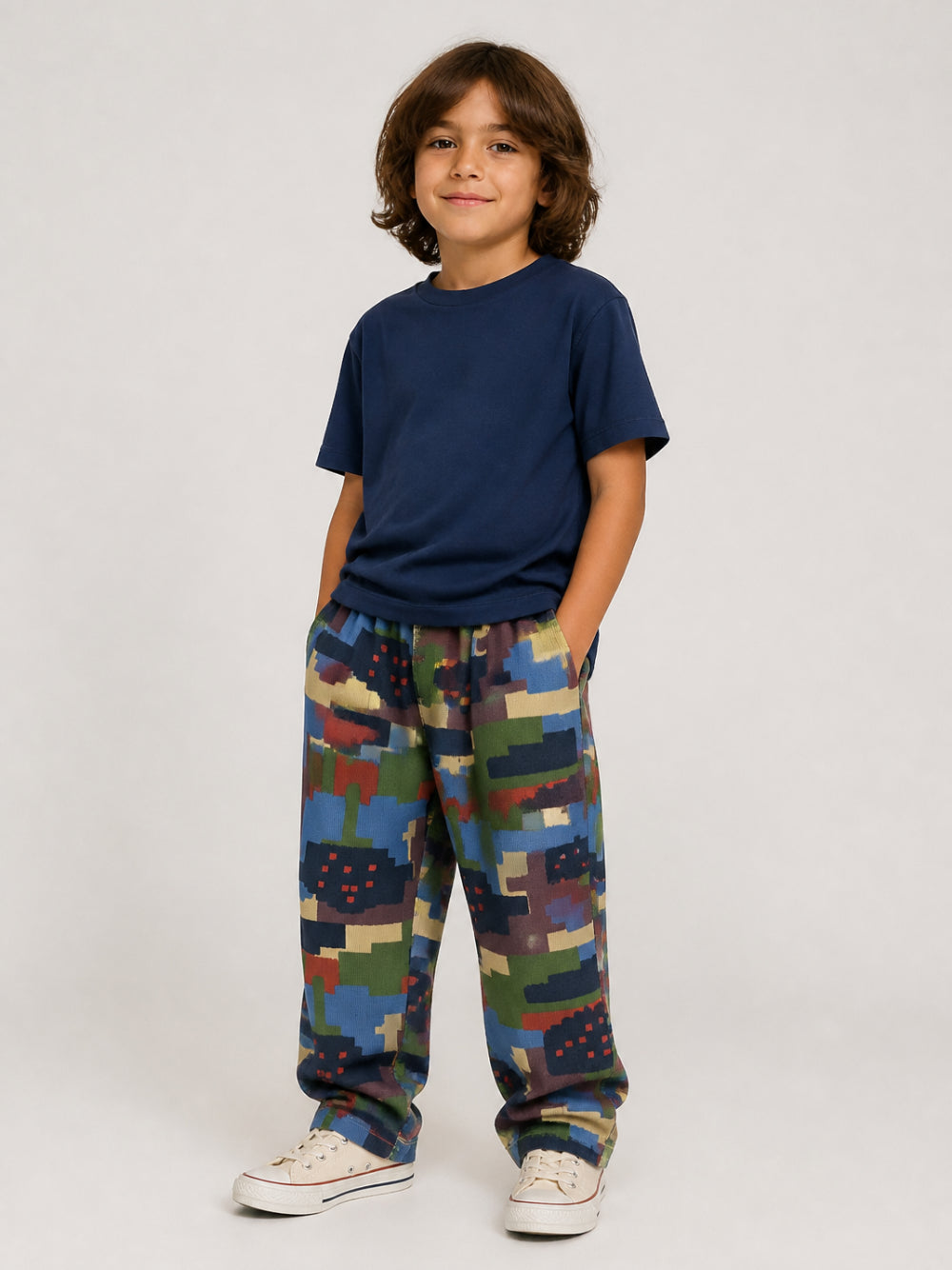 Pantaloni per bambino Bobo Choses Kids multicolore con stampa grafica all-over B226AC068 991 BOBO CHOSES KIDS