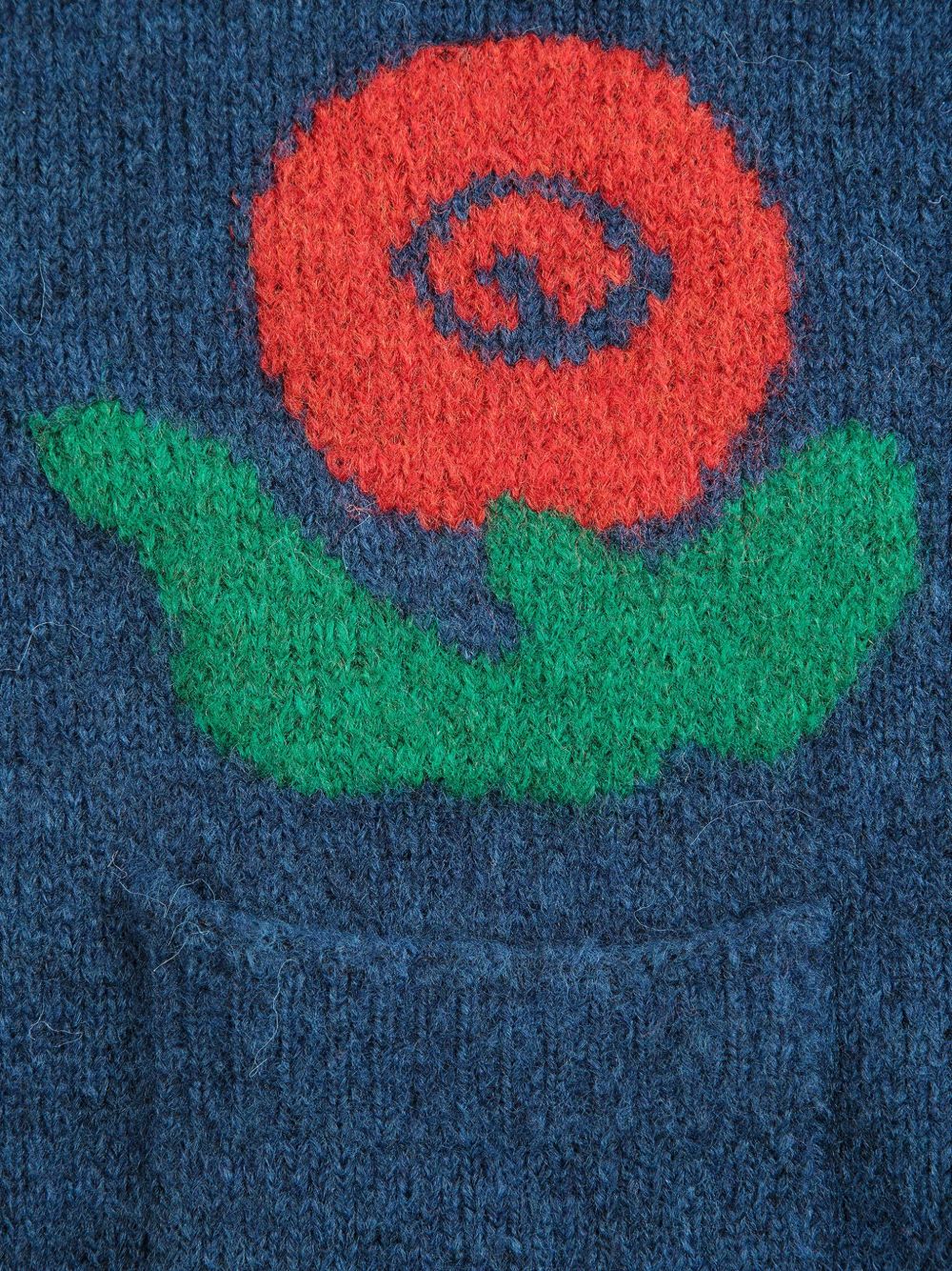 Maglione per bambino Bobo Choses Kids blu con motivo a fiori jacquard B226AC091 401 BOBO CHOSES KIDS