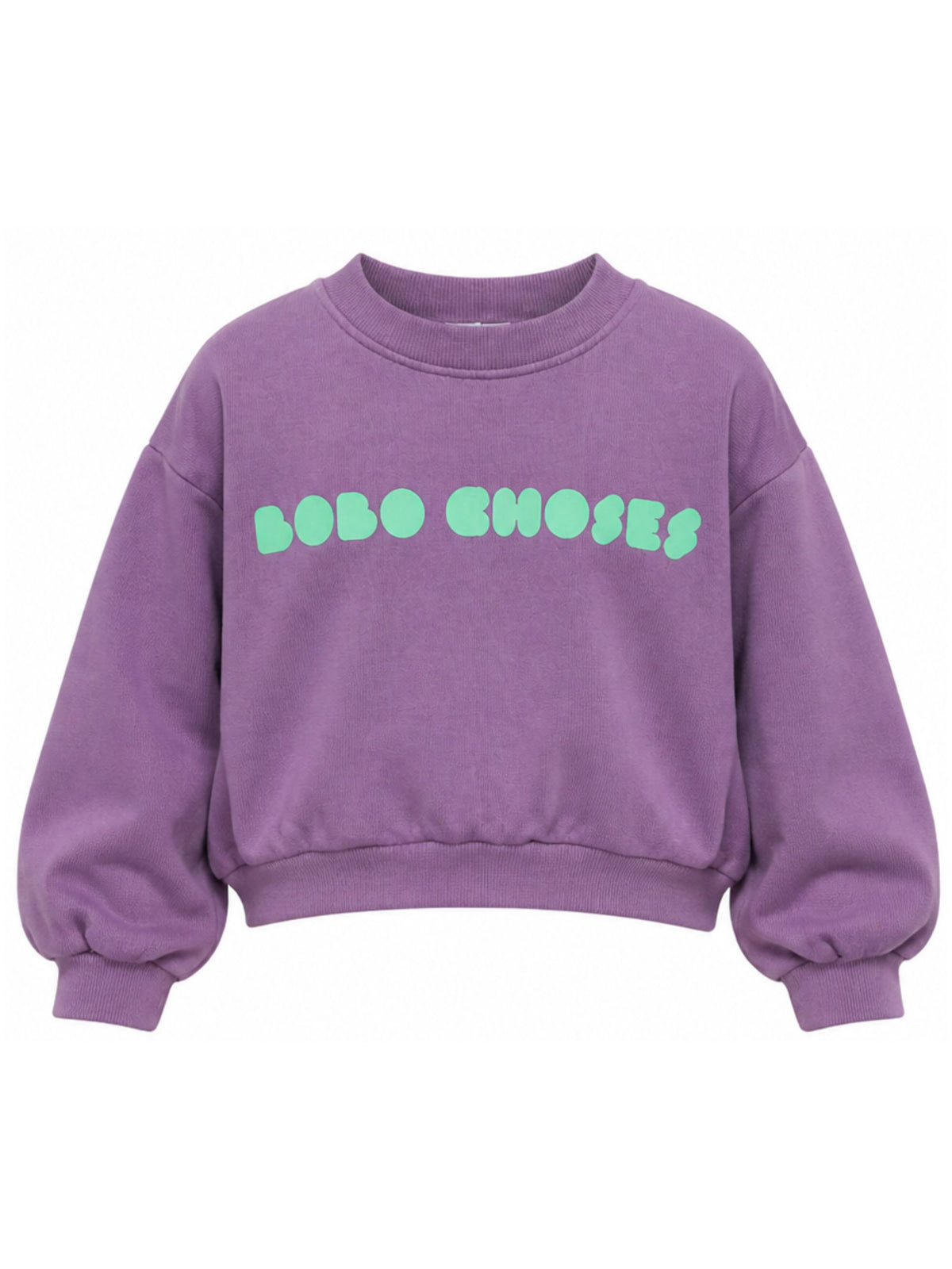Felpa per bambina Bobo Choses Kids viola corta con stampa logo B226AC113 511 BOBO CHOSES KIDS