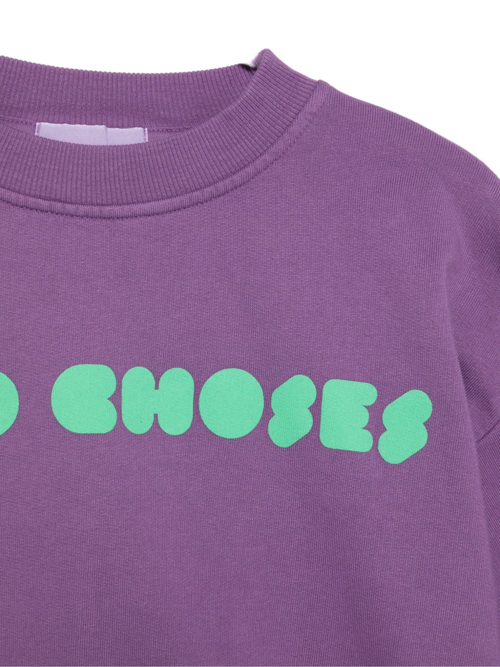 Felpa per bambina Bobo Choses Kids viola corta con stampa logo B226AC113 511 BOBO CHOSES KIDS