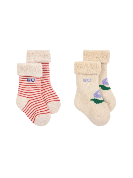 Set due paia di calzini per neonati Bobo Choses Kids multicolore con fantasie diverse B226AH004 199 BOBO CHOSES KIDS