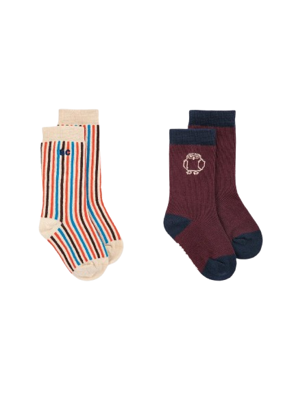 Set di due paia di calzini per neonati Bobo Choses Kids multicolore con fantasie diverse B226AH024 611 BOBO CHOSES KIDS