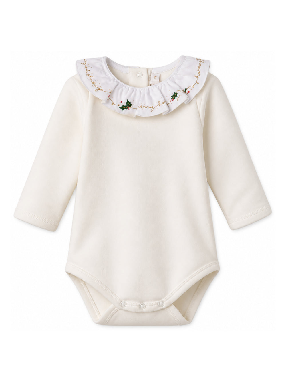 Tutina per neonata Bonpoint Kids bianca con decorazioni natalizie ricamate N06NUNK00001 002 BONPOINT KIDS