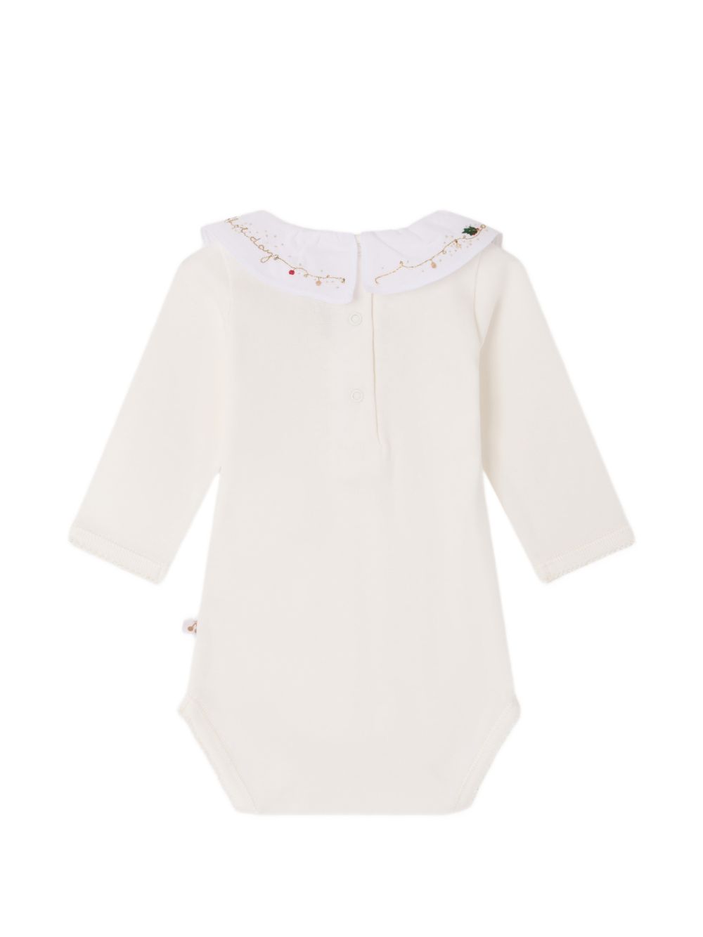 Tutina per neonata Bonpoint Kids bianca con decorazioni natalizie ricamate N06NUNK00001 002 BONPOINT KIDS