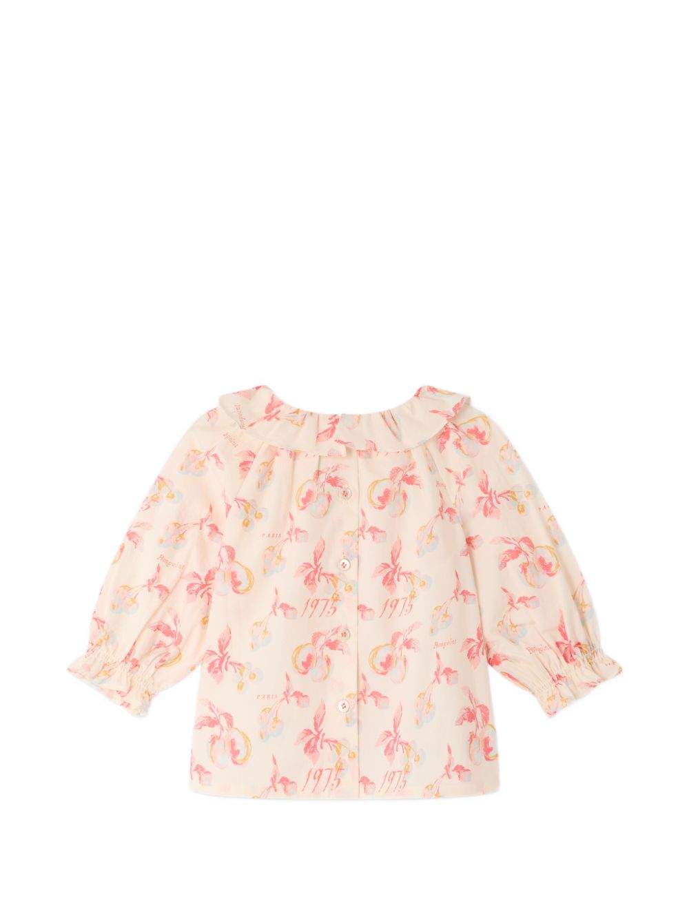 Blusa per neonata Bonpoint beige con stampa ciliegie P06XBLW00001 603 BONPOINT KIDS