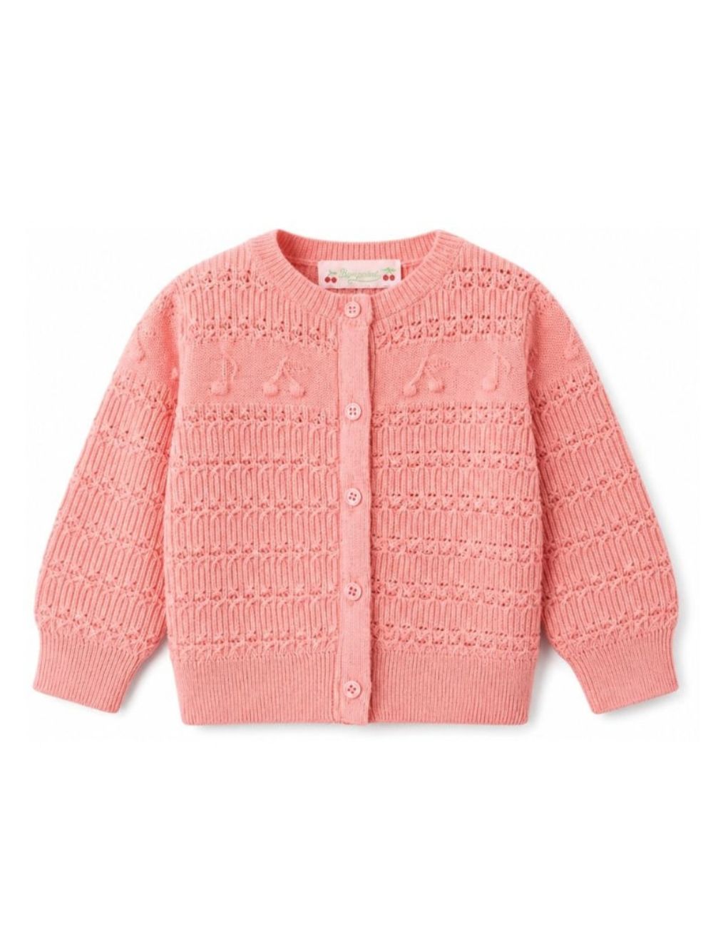 Cardigan Mahana per neonata Bonpoint rosa con dettaglio traforati P06XCAK00001 028A BONPOINT KIDS
