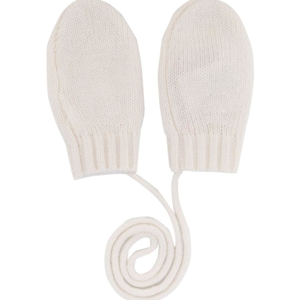 Guanti per neonati Bonpoint Kids bianchi con bordo a coste PEBDA2660MO 002 BONPOINT KIDS