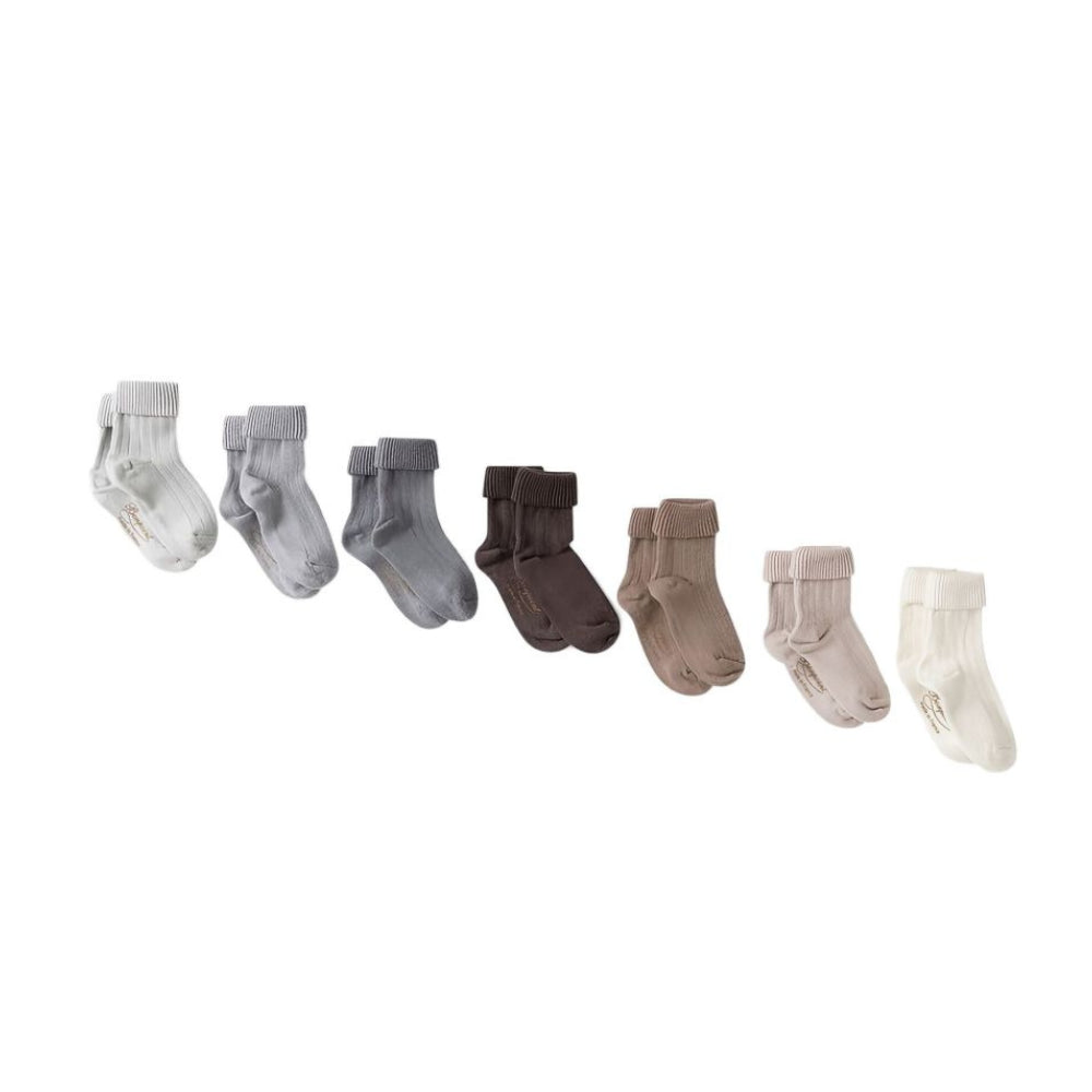 Set di sette paia di calzini per neonati Bonpoint Kids multicolore con orli a coste PEBFVSEMAIN 116 BONPOINT KIDS