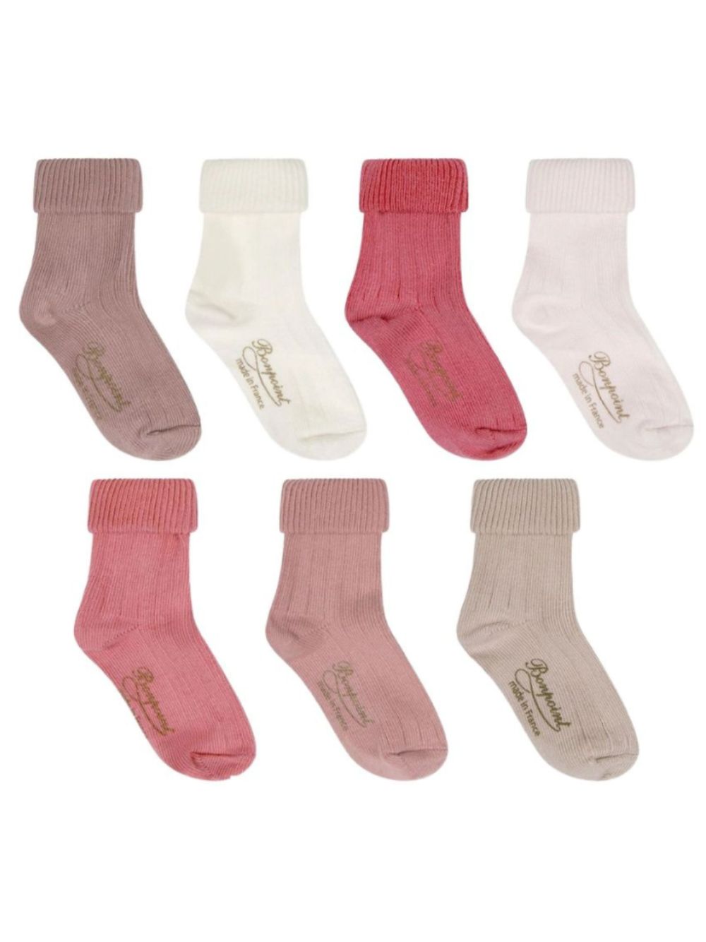 Set di sette paia di calzini per neonati Bonpoint Kids multicolore con polsini a coste PEBFVSEMAIN 124 BONPOINT KIDS