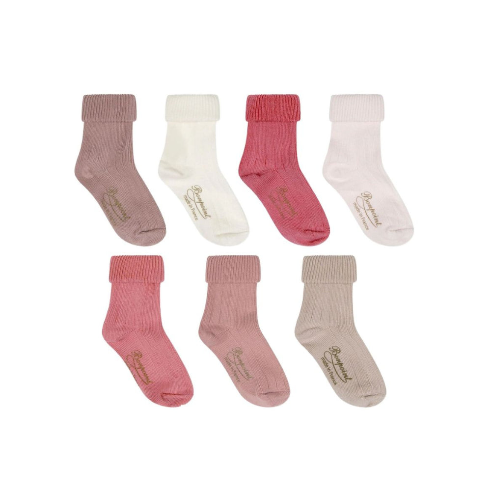 Set di sette paia di calzini per neonati Bonpoint Kids multicolore con polsini a coste PEBFVSEMAIN 124 BONPOINT KIDS