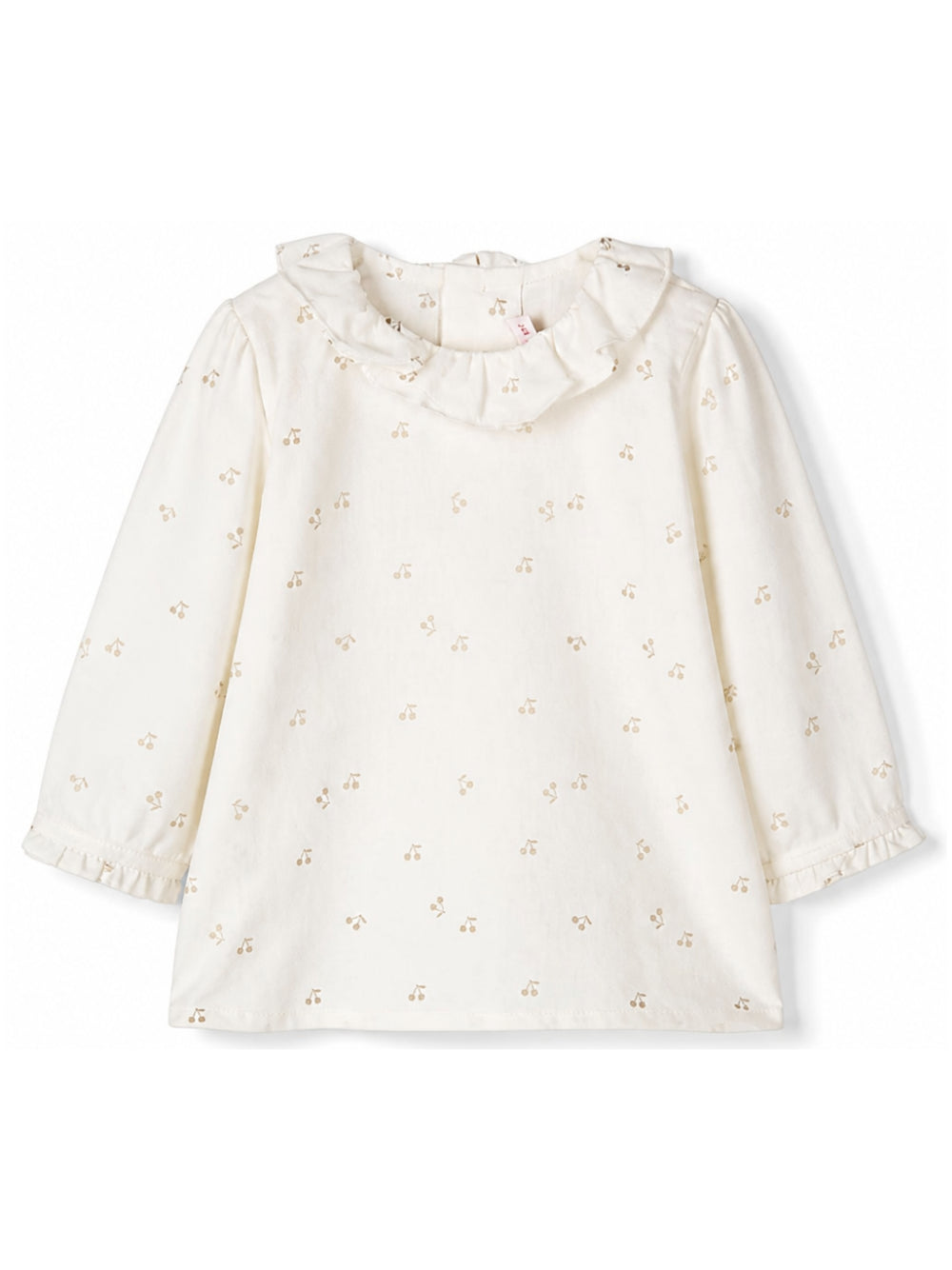 Blusa per neonata Bonpoint beige con stampa ciliegie all-over PEGANITI4 632 BONPOINT KIDS