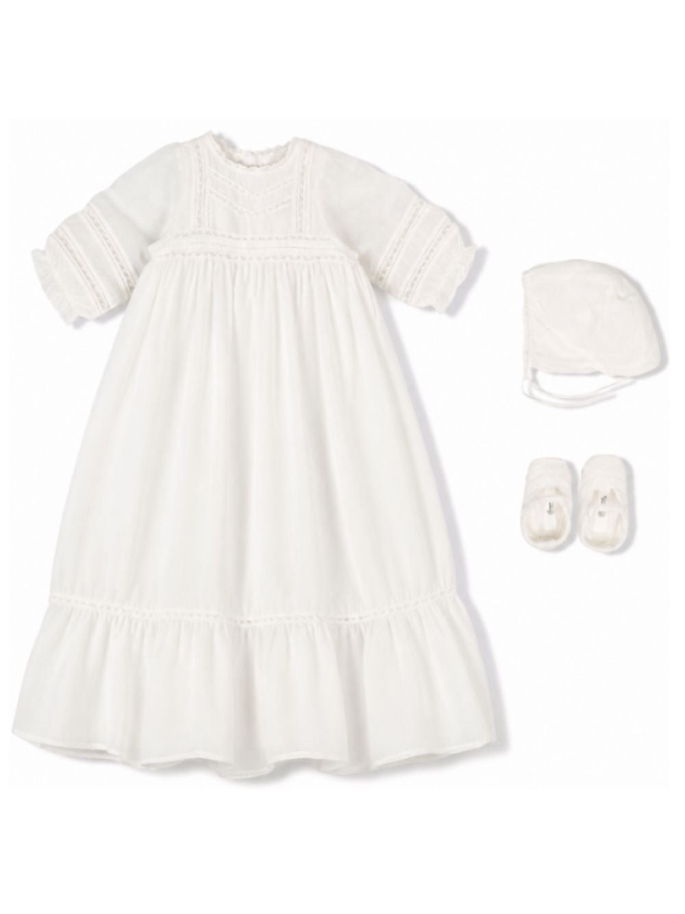 Abito battesimale per neonata Bonpoint bianco con cuffia e scarpine PEPARFUM 002 BONPOINT KIDS