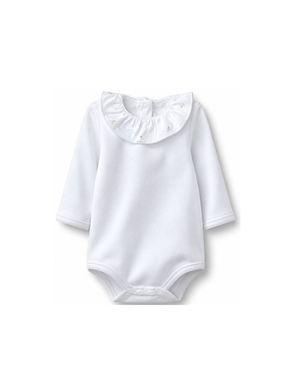 Body per neonati Bonpoint bianco con ricamo ciliegie sul colletto PEXUNKN0701 101 BONPOINT KIDS