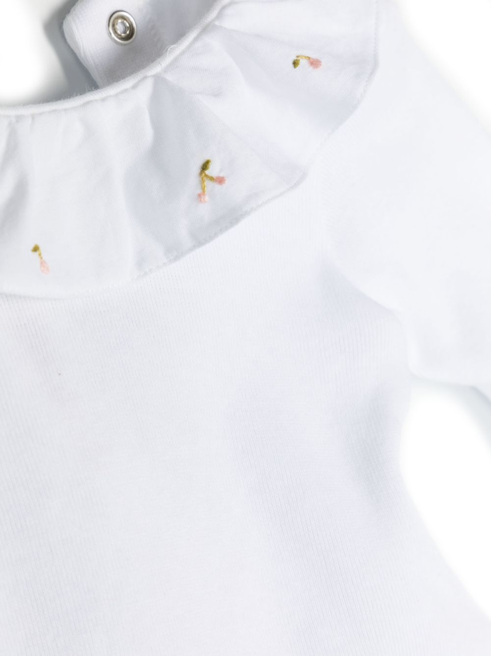 Body per neonati Bonpoint bianco con ricamo ciliegie sul colletto PEXUNKN0701 101 BONPOINT KIDS