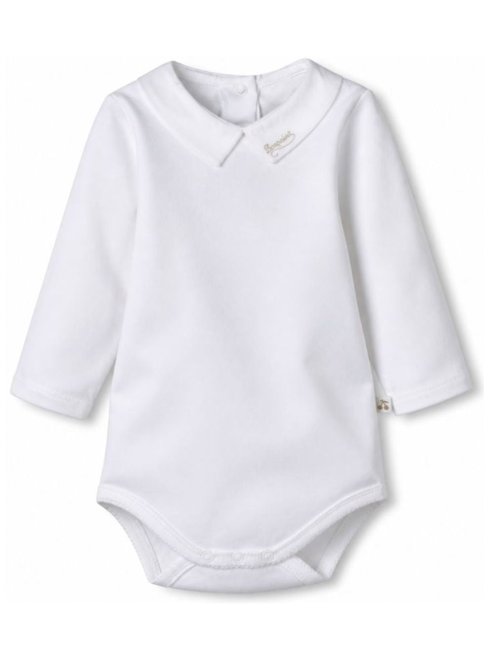 Body per neonati Bonpoint bianco con dettaglio logo ricamato PEZUNKN0101 101 BONPOINT KIDS