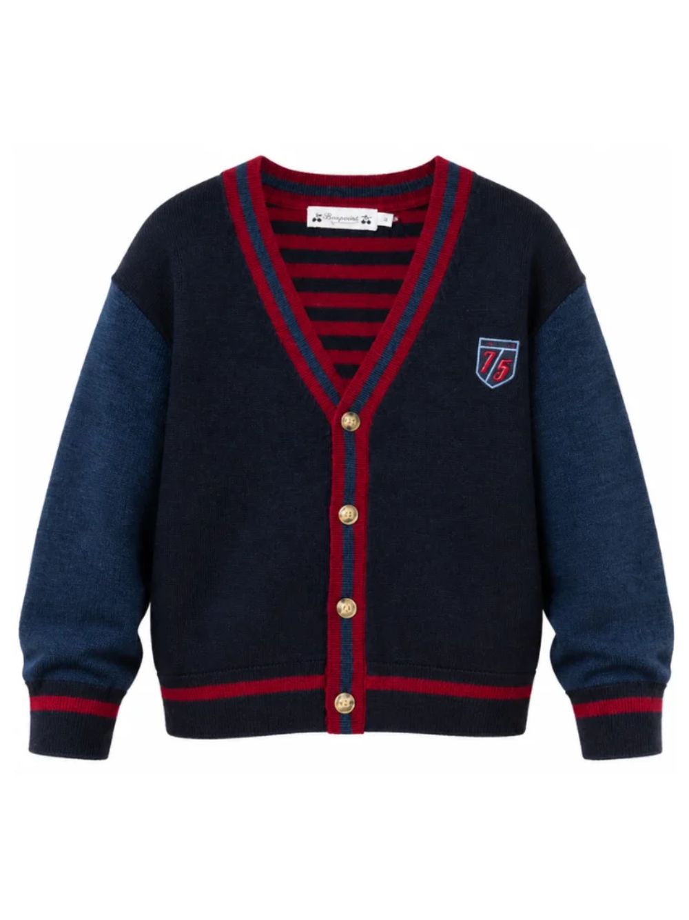 Maglione Jliuan per bambino Bonpoint Kids blu con scollo a V W06BCAK00003 270A BONPOINT KIDS