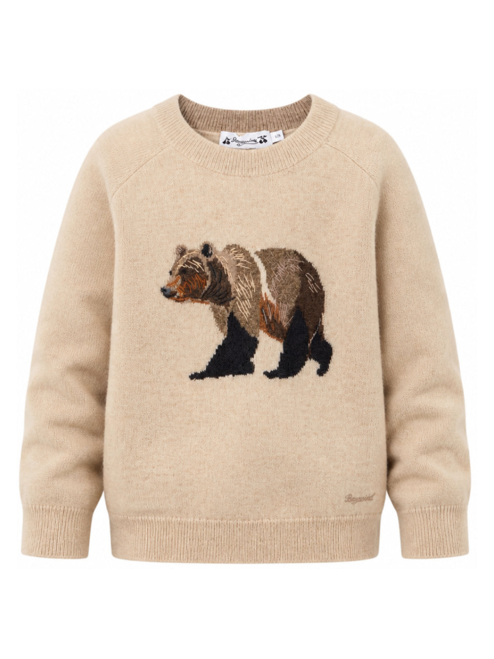 Maglione per bambino Bonpoint Kids beige con motivo orso sul davanti W06BJUK00014 160B BONPOINT KIDS