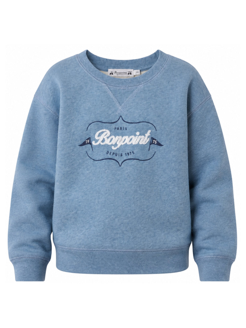 Felpa per bambino Bonpoint azzurra con logo sul davanti W06BSWK00005 116 BONPOINT KIDS