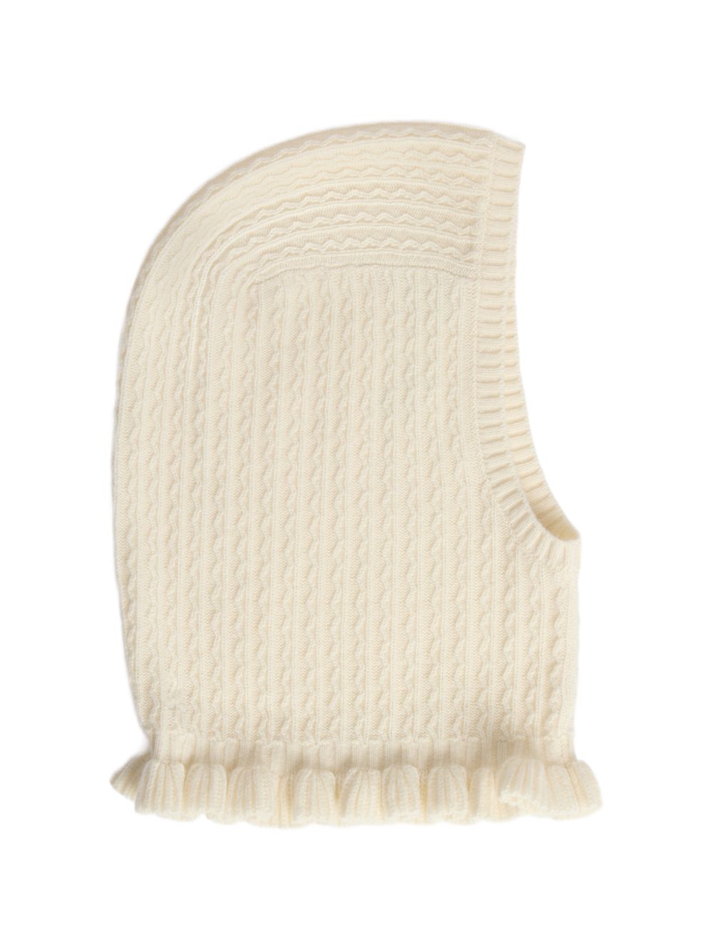 Passamontagna per bambina Bonpoint Kids bianco con maglia intrecciata W06GACK00016 002 BONPOINT KIDS