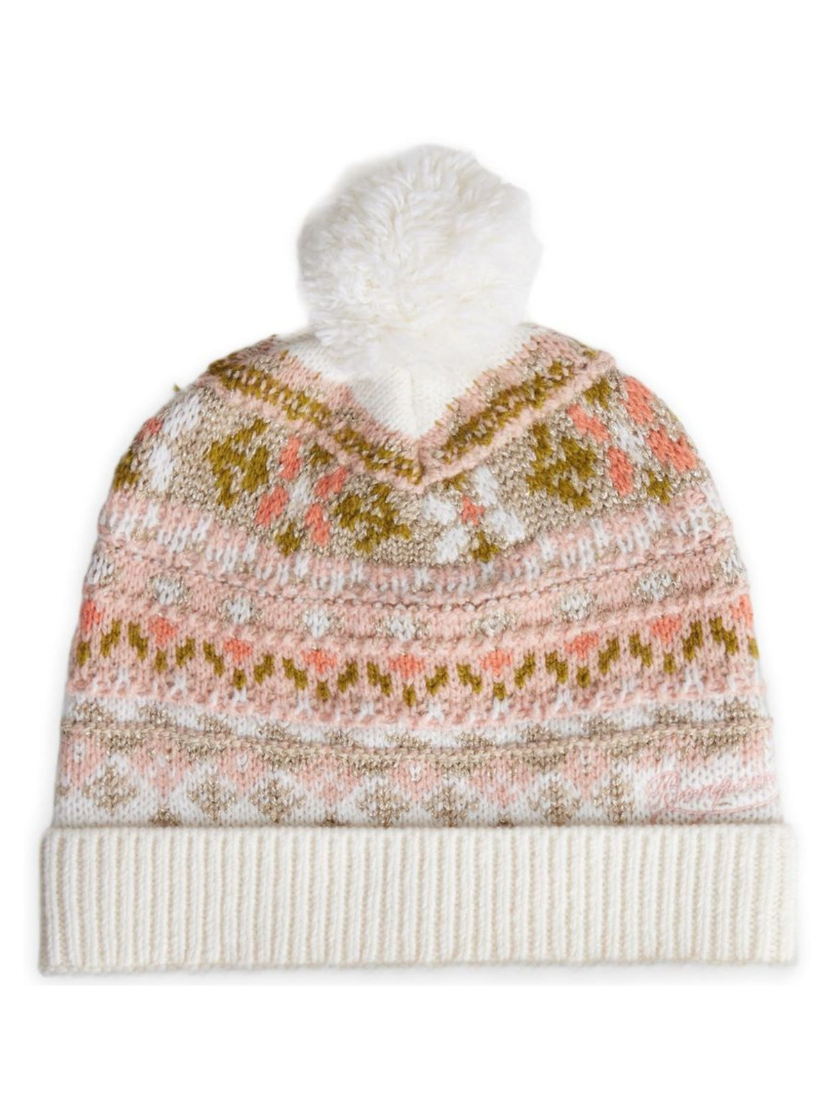 Berretto per bambina Bonpoint Kids beige con decorazione ricamata W06GACK00026 902 BONPOINT KIDS
