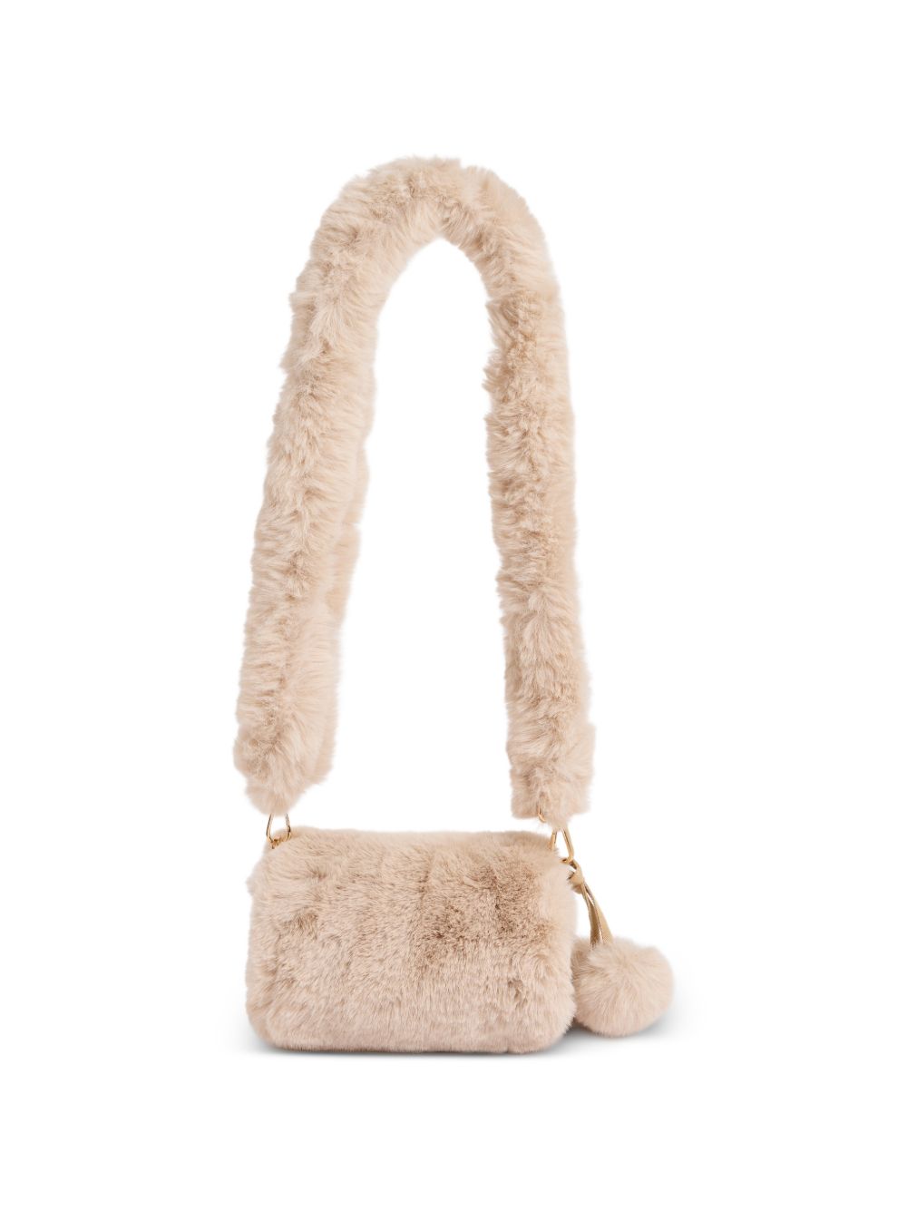 Borsa a spalla per bambina Bonpoint Kids beige con finitura in pelliccia sintetica W06GACW00011 003 BONPOINT KIDS