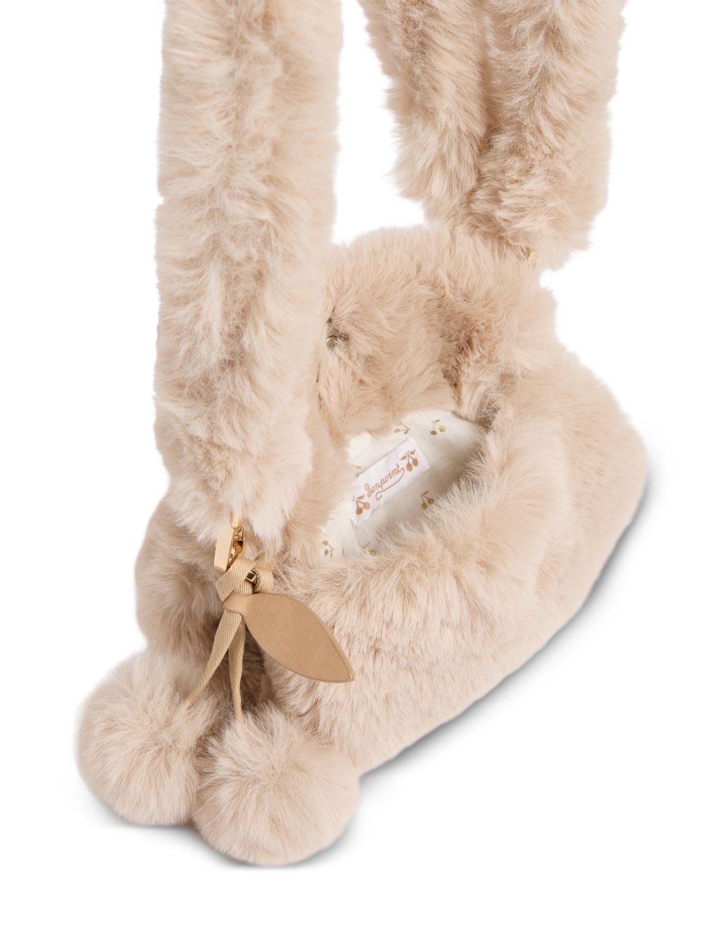Borsa a spalla per bambina Bonpoint Kids beige con finitura in pelliccia sintetica W06GACW00011 003 BONPOINT KIDS