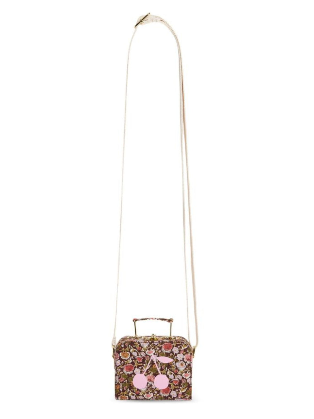 Borsa a spalla per bambina Bonpoint Kids marrone con motivo a ciliegie W06GBAW00006 558A BONPOINT KIDS