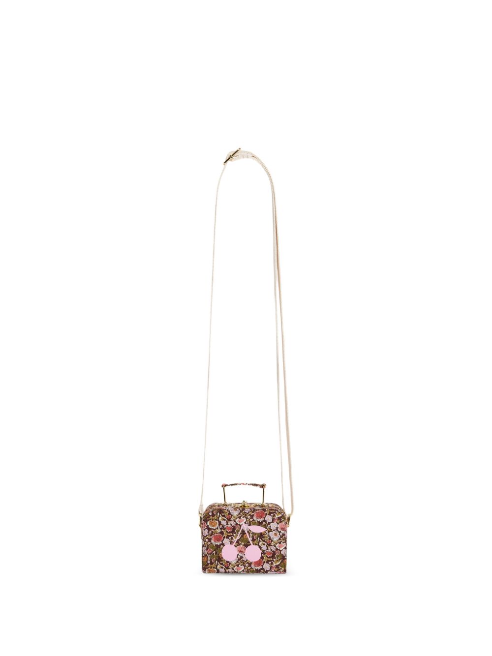 Borsa a spalla per bambina Bonpoint Kids marrone con motivo a ciliegie W06GBAW00006 558A BONPOINT KIDS