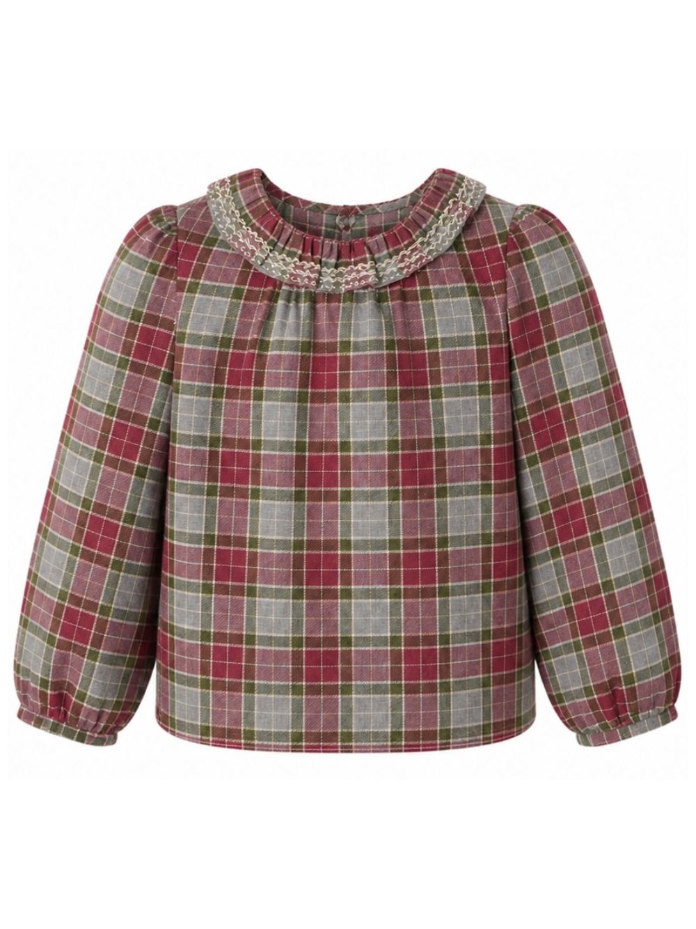 Camicia per bambina Bonpoint Kids rossa con motivo a quadri W06GBLW00016 381 BONPOINT KIDS