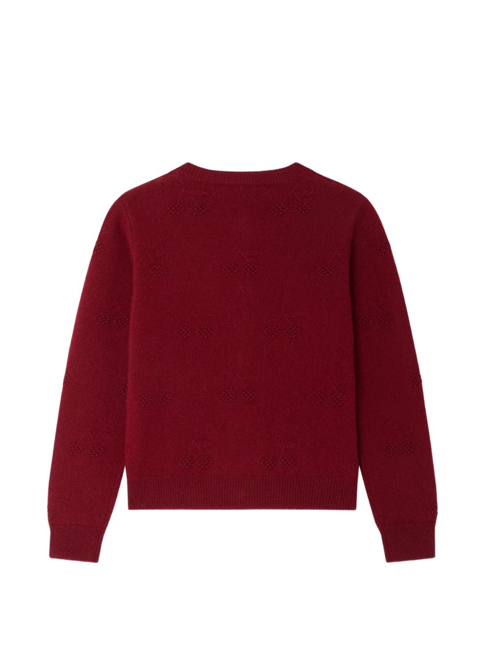 Cardigan per bambina Bonpoint Kids rosso con lavorazione a pointelle W06GCAK00002 052 BONPOINT KIDS