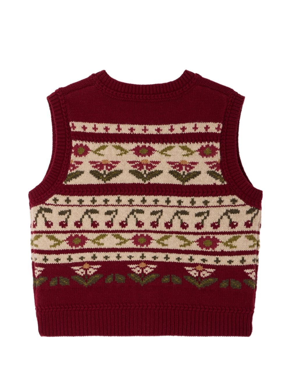 Gilet per bambina Bonpoint Kids rosso con decorazione ricamata W06GCAK00016 952A BONPOINT KIDS