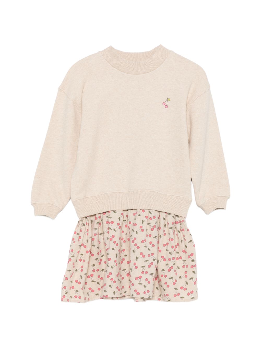 Abito per bambina Bonpoint Kids beige con motivo ciliegie W06GDRK00006 160A BONPOINT KIDS
