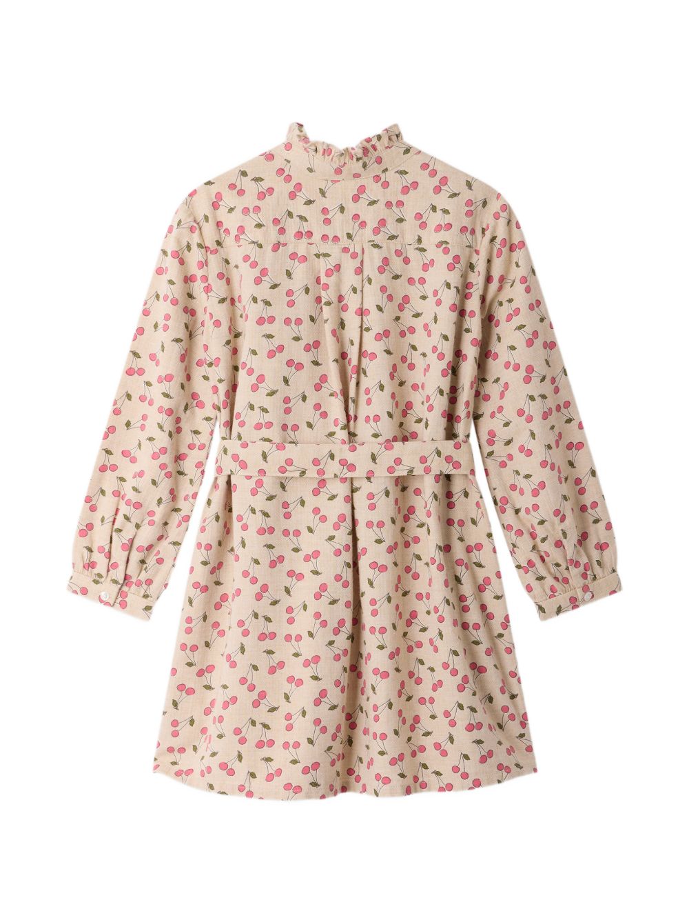 Abito per bambina Bonpoint Kids beige con stampa Cherry all-over W06GDRW00016 609 BONPOINT KIDS
